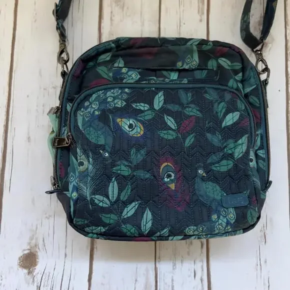 Lug Crossbody Ranger Crossbody Bag with Peacock Feather Print - Picture 1 of 11
